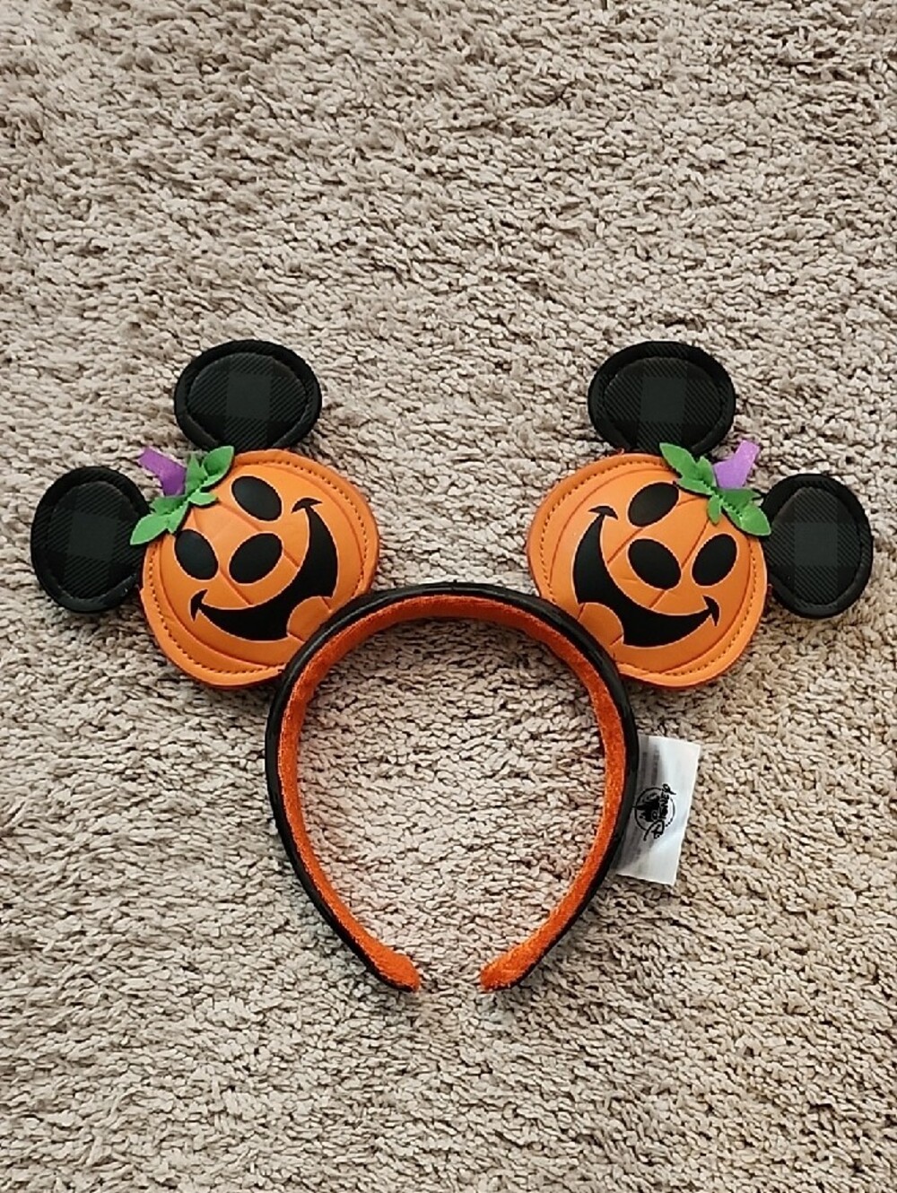 Disney Pumpkin Mickey Ear Halloween Headband